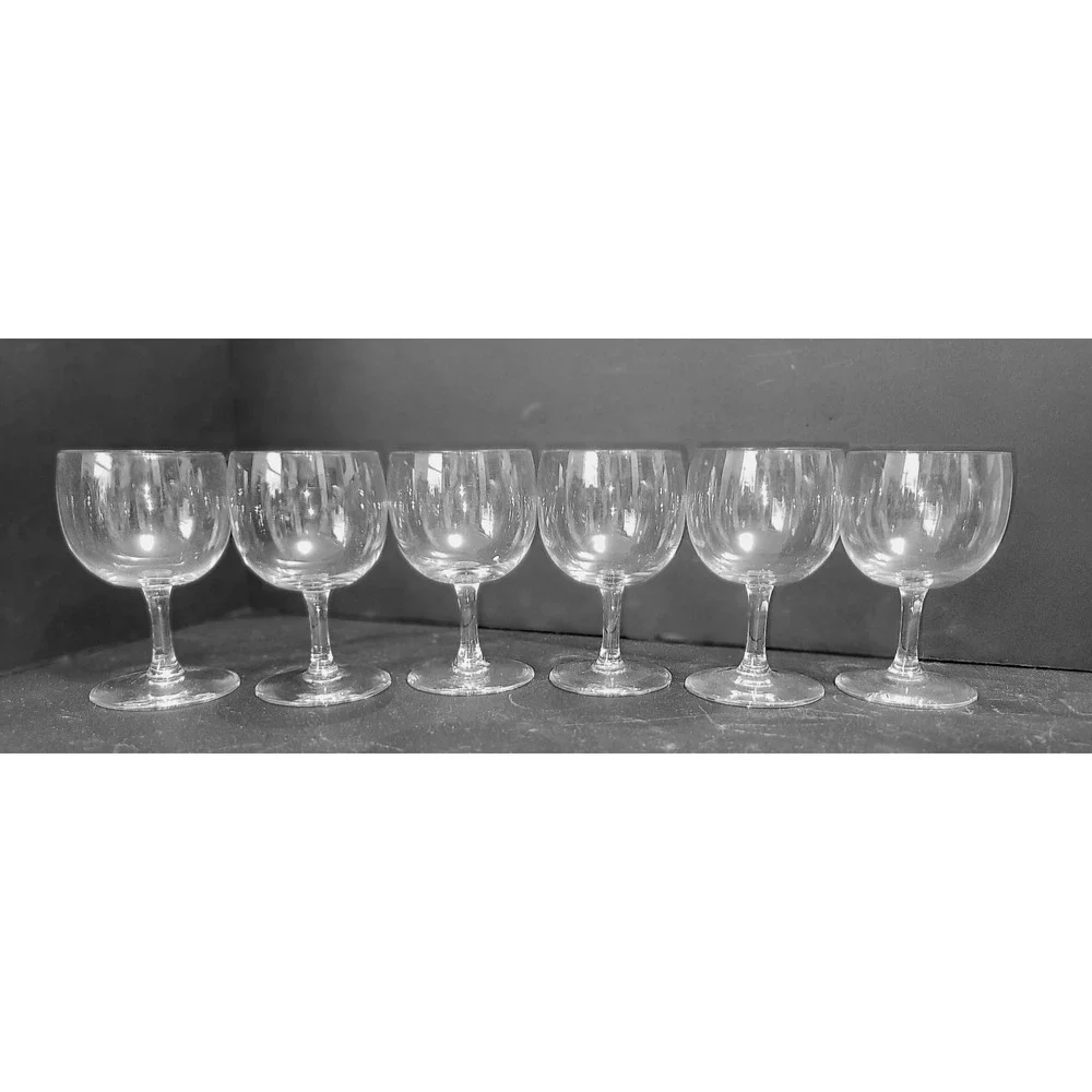 Set of 6 Elegant Royal Doulton Mode Wine‎ Glasses, Crystal Clear Glassware